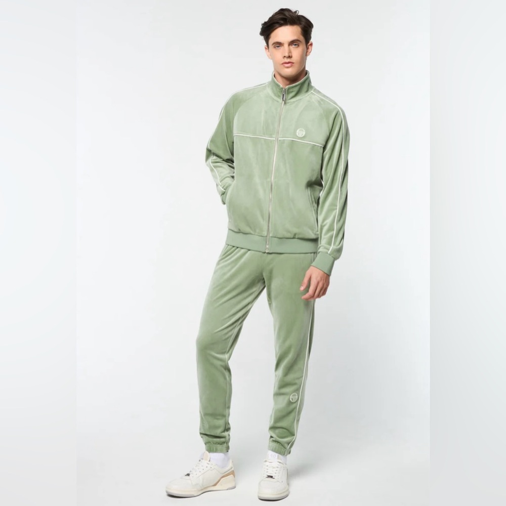 Men's Sergio Tacchini Mint Green Velour Outfit Set Tracksuit NWT